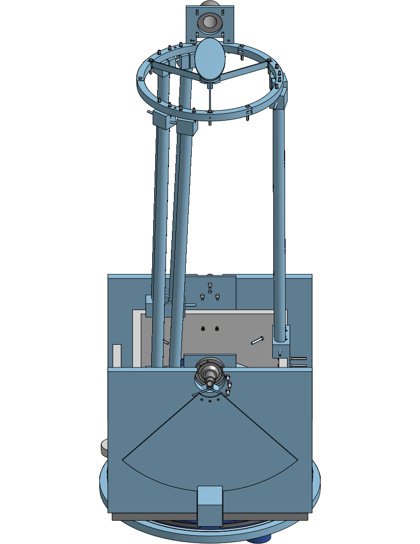Drive-side CAD render showing the EZ GOTO altitude sector gear